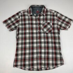 Kuhl Men's Size M 100% Organic Cotton Short Sleeve Plaid Button Up Shirt